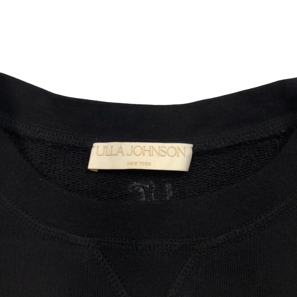 Ulla Johnson Pilar Pullover Sweatshirt Women's Size Medium Black Puff Sleeve - Picture 4 of 9